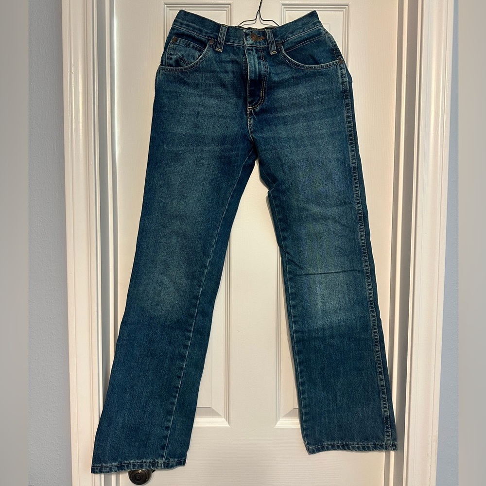 Boys Wrangler Retro Relaxed Boot Blue Jeans 14S Adjustable waist.